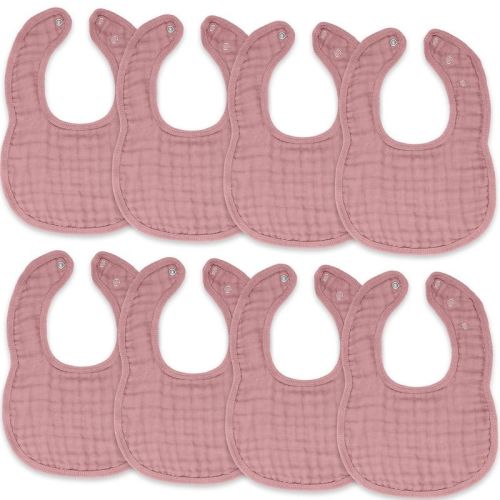 Muslin Cotton Baby Bibs - Mauve