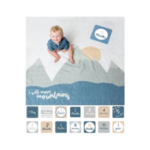 I Will Move Mountains Photo Blanket & Monthly Card Set - Baby