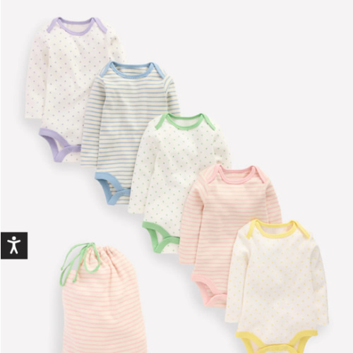5-pack Bodies-Multi Ivory Spot/Stripe | Boden USA