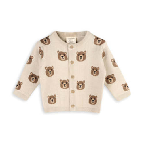 Brown Bear Jacquard Baby Cardigan Sweater (Organic Cotton) – Amy's Cottage of Williamstown