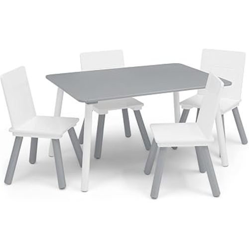 Amazon.com: Delta Children Kids Table and Chair Set (4 Chairs Included), Grey/Blue : Home & Kitchen