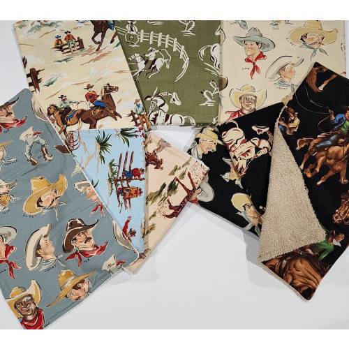 Cowboy Burp Cloths / Western Theme Burp Cloth Set of 3 / Baby Shower Gift / Cowboy Burp Pad / Western Burp Pads