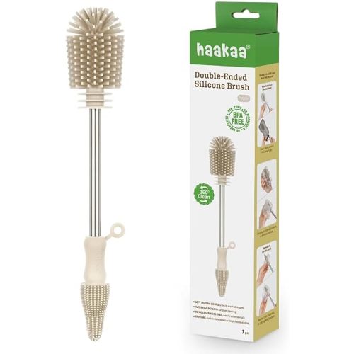 Haakaa Food-Grade Silicone Double-Ended Cleaning Brush (Brush-Pebble)