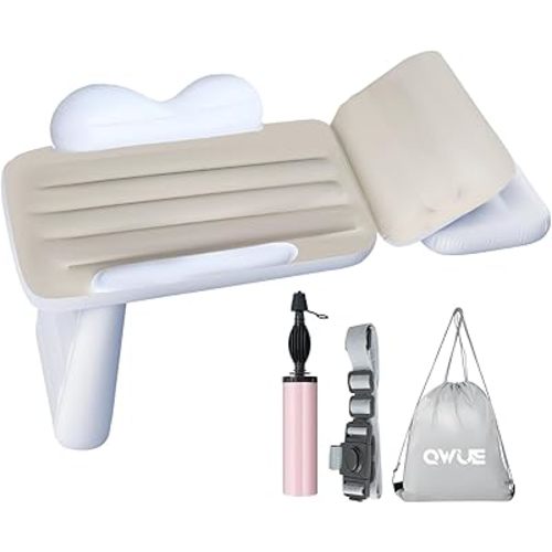 Inflatable Toddler Airplane Bed - Inflatable Airplane Bed for Toddlers, Plane Baby Seat Extender for Kids, Blow Up Air Mattress for Child Travel Sleep Bed with Safety Belt, Carry Bag, Pump