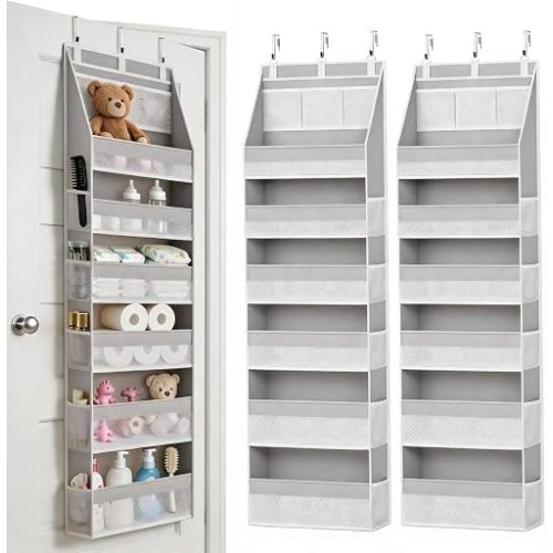KMSCO Over The Door Organizer 6 Large +13 Mesh Side Pockets