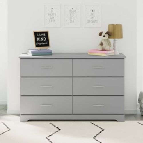 Storkcraft Brookside 6-Drawer Double Dresser - Pebble Gray
