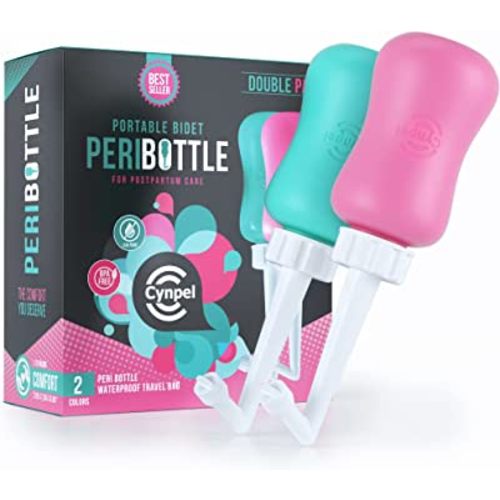 Cynpel Peri Bottle for Postpartum Essentials, Feminine Care | The Original Portable Bidet (Pack of 2 Combo Pack)