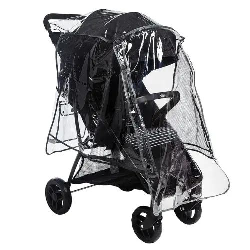 Baby Stroller Plastic Rain Cover & Weather Shield, Lightweight Waterproof Weathershield, Clear Vinyl Infant Car Seat Carriage Umbrella, Winter Snow Wind Protection Travel Accessories