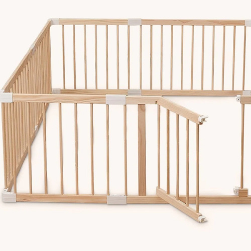 HARPPA Baby Gate Playpen, DIY Foldable Wooden Play Gate, Non-Toxic Foldable Wooden Play Yard for Babies & Toddlers, Adjustable DIY Baby Fence, Large & Small Safe Play Area, Easy-Assembly Natural Finish Indoor Playpen, DIY Playpen Foldable Wooden Playpen,