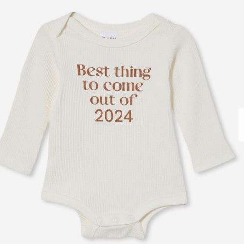 Organic Newborn Pointelle Long Sleeve Bubbysuit