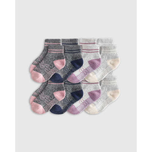 Organic Gripper Crew Socks 8-Pack - Toddler Girl