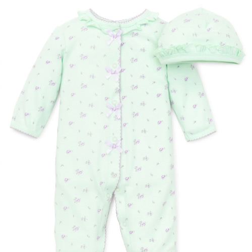 Petite Rose Footed One-Piece And Hat