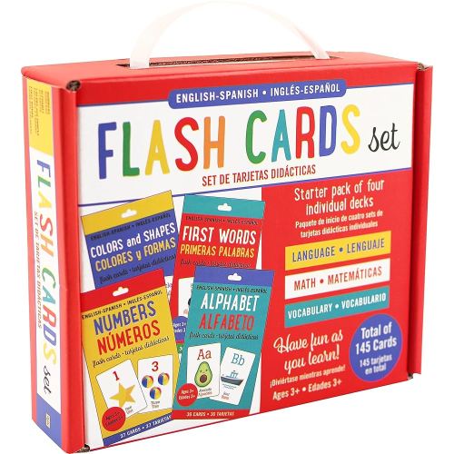 Bilingual Flash Cards Value Pack - Spanish and English (Includes Alphabet, Colors & Shapes, First Words, and Numbers) (Set of 4 Decks)