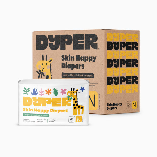 DYPER Skin Happy Diapers - Monthly Box - Newborn, 204 Count