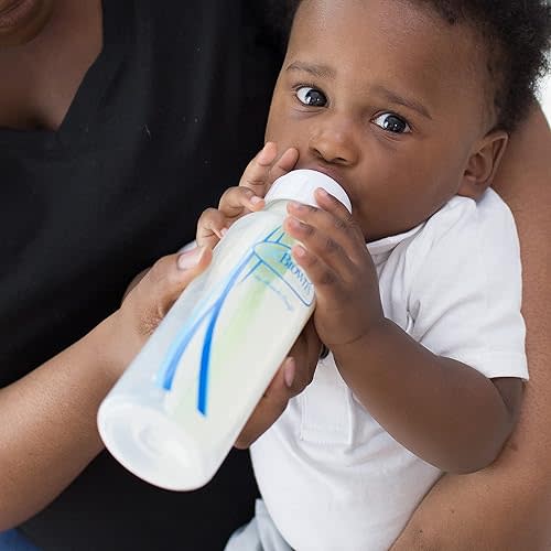 Dr. Brown's Natural Flow Anti-Colic Options+ Narrow Baby Bottle, 8 oz/250 mL, with Level 1 Slow Flow Nipples, 0m+, 4 Pack
