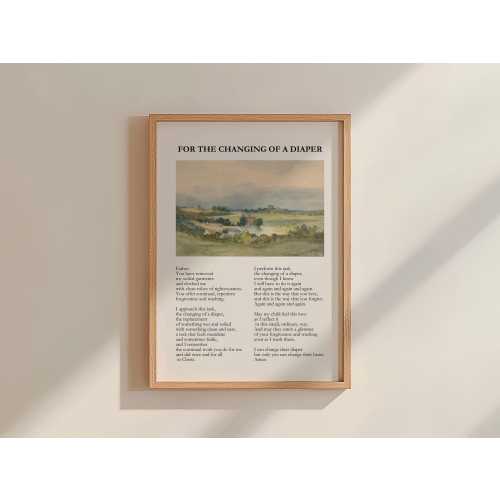 Liturgy for Changing of Diapers, Wall Art Print, Changing Table, Liturgical Household, Liturgy of Hours