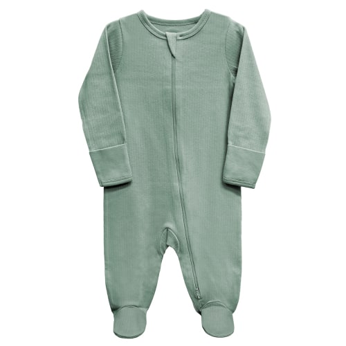 Wonder Nation Unisex Baby Zip Front Sleep N Play Pajamas, Preemie-6/9 Months