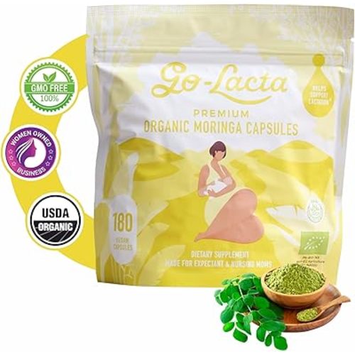 100% Organic Moringa Capsules for Breastfeeding Moms - 30 Capsules - Pure Premium Postnatal Vitamins - Breastfeeding Supplements to Increase Milk Supply - Postpartum Vitamins for Women