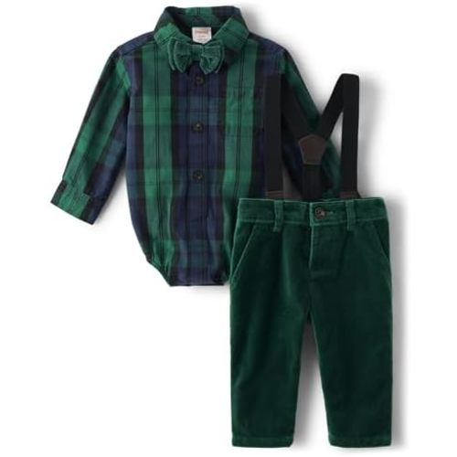 Gymboree baby-boys 3-piece Special Occasion Top and Pant Suspender Set