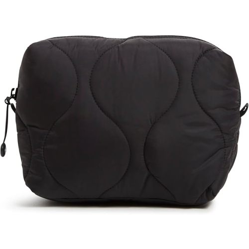 Vera Bradley Women's Featherweight Medium Cosmetic Makeup Organizer Bag, Black, One Size