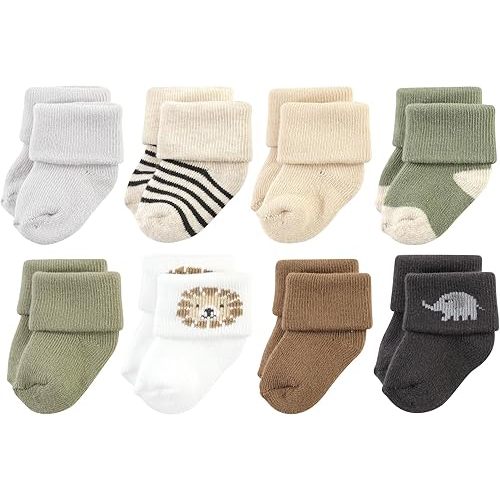 Hudson Baby Baby Girls' Cotton Rich Newborn and Terry Socks