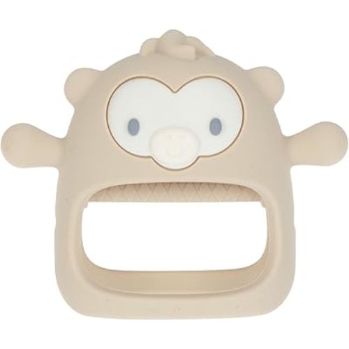 Nuby Silicone Wrist Teething Mitten - Baby Teether Ring - 3+ Months - Provides Teething Relief for Babies and Toddlers - Brown Monkey
