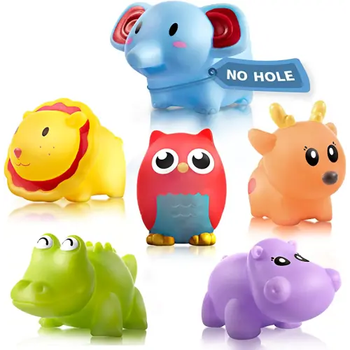 Hely Cancy Infant Bath Toys for 18 Months - No Hole Animal Bathtub Toys, Baby Bath Tub Toys