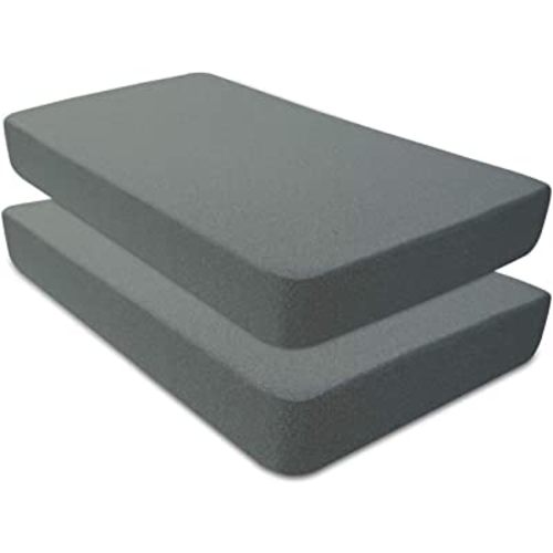 BlueSnail Waterproof Crib Fitted Sheets, Crib Mattress Protector for Standard Crib and Toddler Mattresses(2 Pack,Heather Gray)