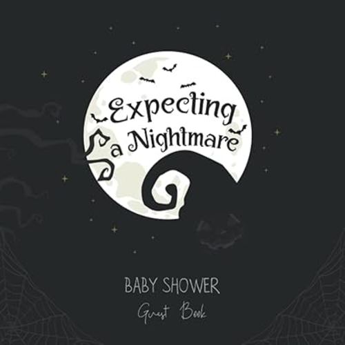 Expecting a Nightmare Baby Shower Guest Book Halloween Theme
