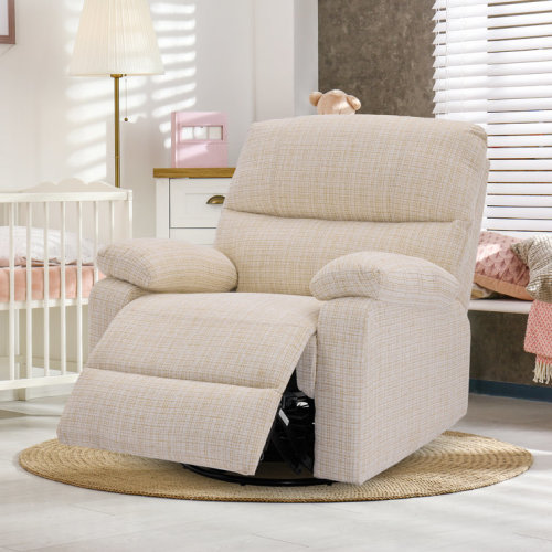 Power Recliner Chair Swivel Glider, Nursery Glider Recliner, Chenille Rocking Recliner Chair For Living Room