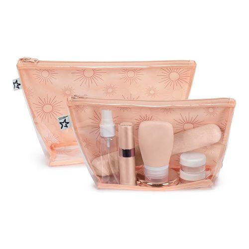 Tiny Twinkle Mess-Proof Travel Bags | TSA Airline Compliant, Zipper Closure, Clear Front Pouch, Diaper Bag Packing, Toiletry or Makeup Cosmetics Organizer