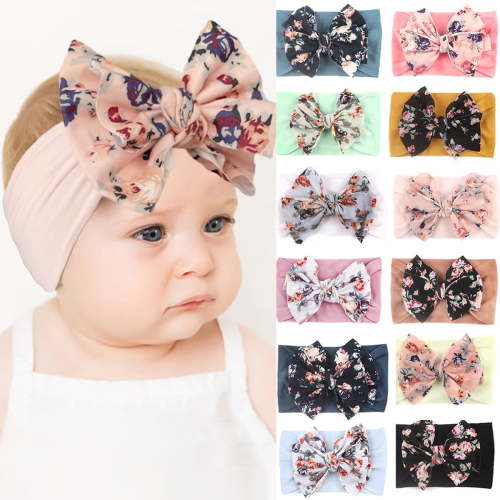 12PCS Soft Knot Headbands with Hair Bows Head Wrap Hair Accessories For Newborn Baby Girls Infant Toddlers Kids