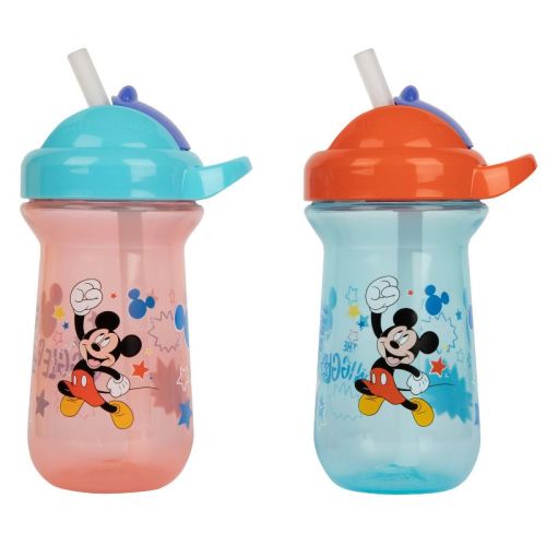 Disney The First Years Mickey Mouse Flip Top Straw Cup - 2pk/10oz