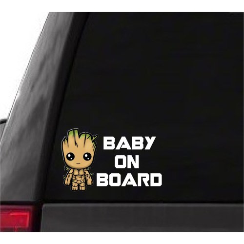 Baby on board groot funny car truck sticker cute bumper decal