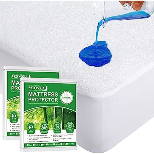 Amazon.com: Waterproof Crib Mattress Protector 2 Pack, Bamboo Terry Ultra Soft and Absorbent Mattress Protector Baby Crib Sheet Waterproof, Toddler Mattress Pad Cover : Home & Kitchen