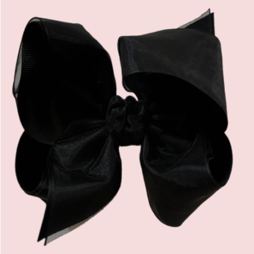 Black Layered Organza/Grosgrain Bow