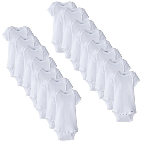 Gerber Unisex Baby 15 Piece Grow with Me Onesies in 3 Sizes - Assorted Months - White