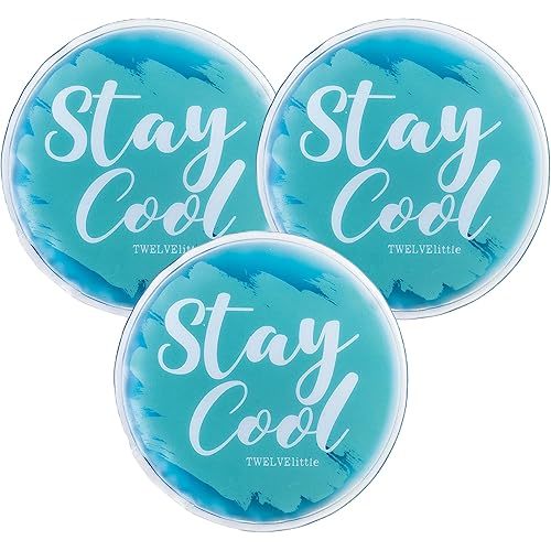 TWELVElittle Stay Cool Ice Pack - Portable, Reusable Gel Ice Packs to Keep Bottles, Food or Snacks Fresh, Reduce Swelling, Soothe Breastfeeding Engorgement - 3 Pack