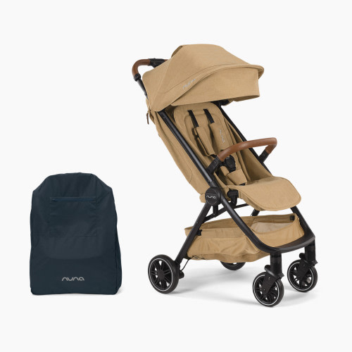 Nuna TRVL Easy Fold Compact Stroller & Carry Bag - Camel