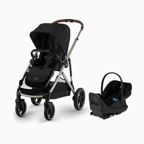 Cybex Gazelle S Stroller + Cloud G Pro Travel System - Taupe Frame/Moon Black