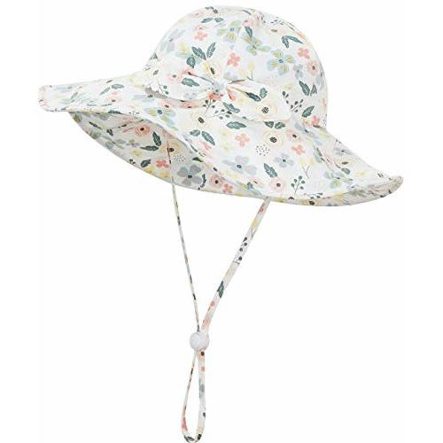 Baby Toddler Infant Girls Bucket Sun Hats Protection Beach UPF 50+ Toddler Wide Brim Bucket Summer Hats
