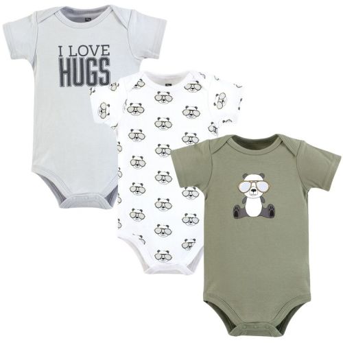 Hudson Baby Infant Boy Cotton Bodysuits, Cool Panda, 3-6 Months