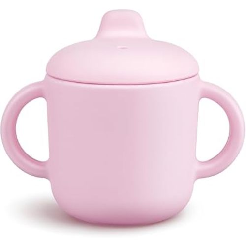 6 Months+ Sippy Cups with Handles,Small Silicone Sippy Cups Leak Proof 5oz,No Spill Sippy cups for Toddlers (Pink)
