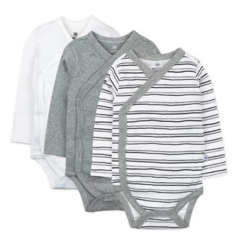 3-Pack Organic Cotton Long Sleeve Side-Snap Bodysuits | Honest Baby Clothing
