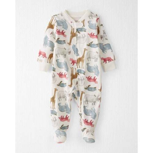 Baby Organic Cotton Sleep & Play Pajamas in Wildlife Animals - Little Planet | Carter's