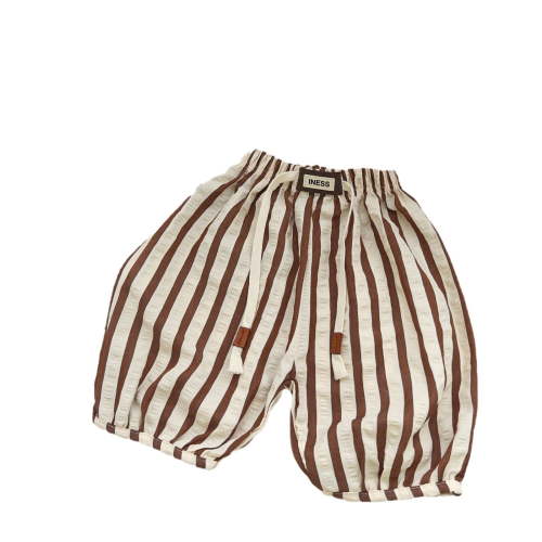 XUELUO Baby Boys Pants Minimalist Striped Print Elastic Waist Loose Casual Shorts Activewear,Brown,6-12 Months
