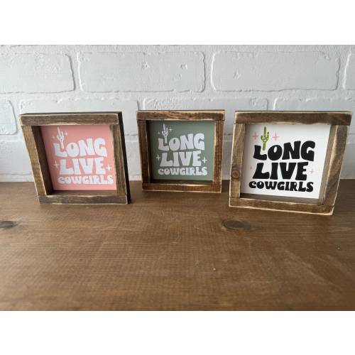 Long Live Cowgirls Western Cactus Nursery Sign Decor