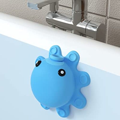 Bathtub Overflow Drain Cover Tub - Silicone Bathroom Overflow Drain Cover, Bath Tub Overflow Cover, Bathroom Spa Accessories, Adds Inches of Water for Deeper&Warmer Bath,Blue