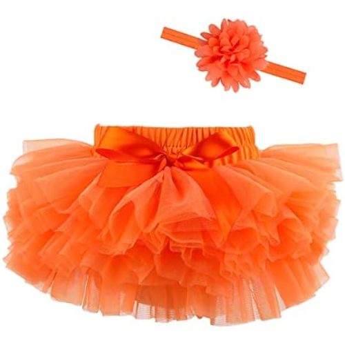 HOOLCHEAN Baby Infant Girls Fluffy Soft Tutu Skirt (Skort) and Headband Suit