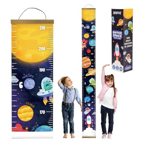 Kids Growth Chart for Wall - 82"x7.9" Premium Canvas Removable Height Chart for Kids Height Measurement for Wall, Height Chart for Kids & Babies, Kids Height Wall Chart (Outer Space)